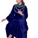 Women's Clothing Abaya Robe Velvet Zipper Green Water Drop Diamond Dress_voghion.com