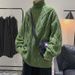 Maglione lavorato a maglia a trecce con collo alto per uomo, autunno e inverno, spesso e alla moda, stile pigro Ins_voghion.com
