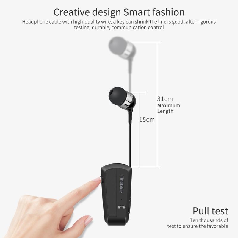 Fineblue F990 CVC6.0 Noise Reduction Lavalier Bluetooth Earphone, Support Vibration Reminder(Black)_voghion.com