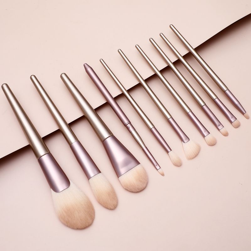 10-teiliges Make-up-Pinsel-Set, Make-up-Tools, Champagner-Gold, Schönheits-Foundation-Pinsel, GUJHUI_voghion.com