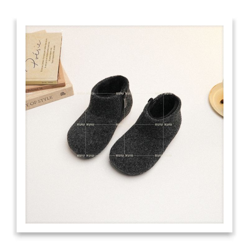 XUIU 'Cherry ' Children's Short Princess Leather Boots With Side Zipper For Girls [Wenzhou Shoes]_voghion.com
