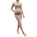 European And American Breastfeeding Maternity Dress Amazon Sleeveless Hollow Maternity Dress Elegant Slim Mid Length Maternity Dress_voghion.com