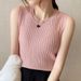 Women's inner layer in summer and as outer layer, tight-fitting short style with small camisole, ice silk thin knitted sweater sleeveless top_voghion.com