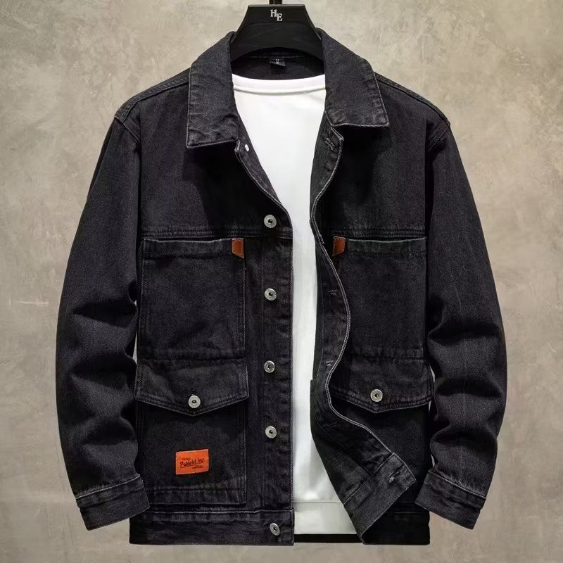 Men's Clothing Denim Jacket Men's Popular Korean Style Trend Loose New Men's Workwear Jacket Clothes_voghion.com