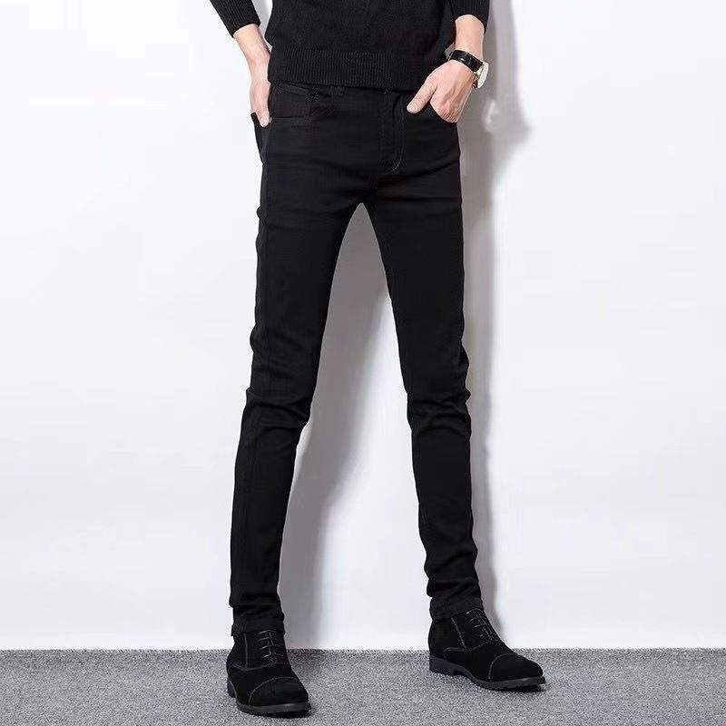 Men's Clothing Spring And Autumn White Jeans For Men, Trendy Brand, Spring And Autumn Casual Pants, Cool And High-end Men's Small Straight Pants_voghion.com