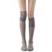 Lace Trim Over-the-Knee Spring Summer Mesh High Tube Women's Solid Color Miu Style Versatile Thin Socks_voghion.com