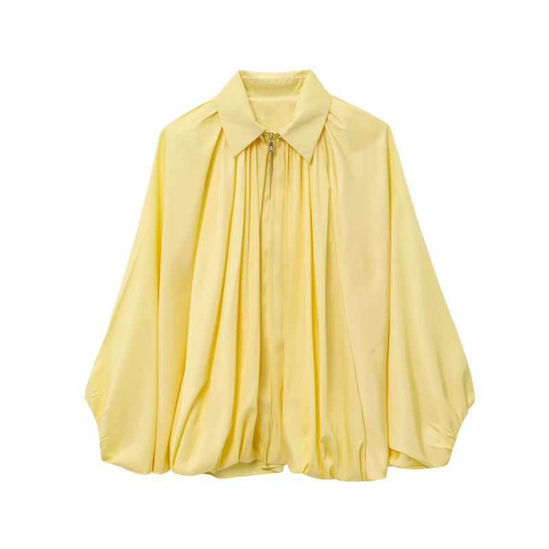 Women's Clothing Spring New Style Fashionable Loose Bat Sleeve Puffy Pilot Jacket_voghion.com