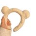 Cerchietto per capelli con doppia palla in pelliccia di coniglio, stile cartone animato, per autunno e inverno, con orecchie da orso di peluche carine_voghion.com