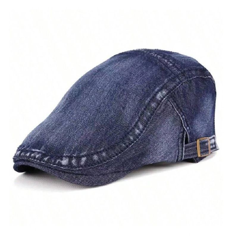 Women's Washed Cowboy Front Hat, Korean Version, Big Head Circumference, Beret, Thin Design, Trim Face Shape,_voghion.com