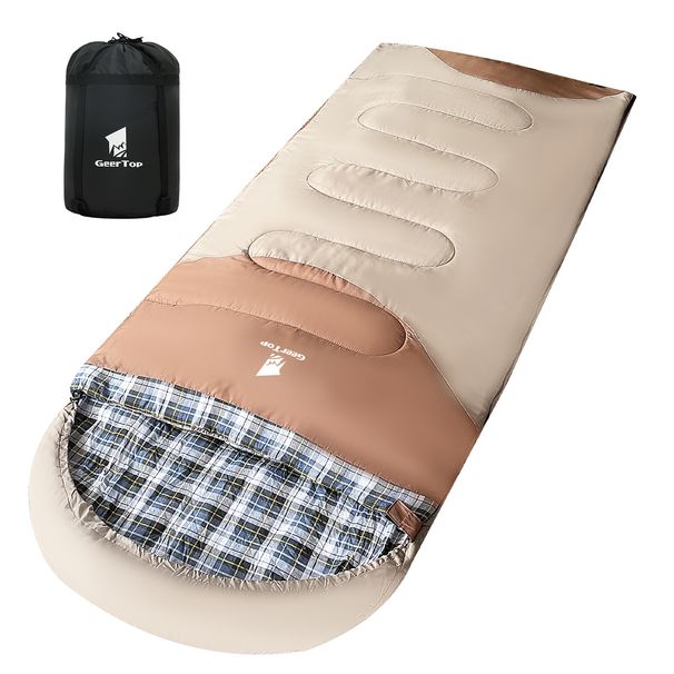 Saco de dormir de inverno engrossado e alargado estilo envelope quente acampamento ao ar livre saco de dormir adulto portátil_voghion.com