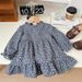 Toddler Girls Clothing Autumn Floral Dress Suit Children's Knitted Cardigan Two Piece Suit_voghion.com