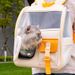 Carrier Breathable High Appearance Transparent Double Shoulder Color-Block Pet Bag Small Dog Outdoor Portable Cat_voghion.com