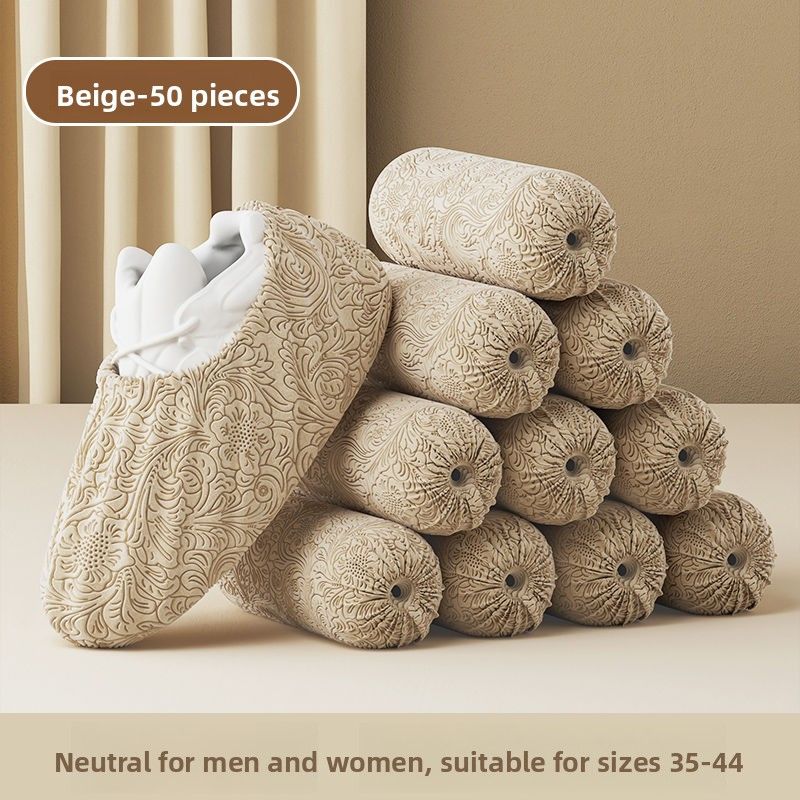 Baicaoyuan Disposable Shoe Covers Non-Woven Fabric Indoor Household Guest Thickened Wear-Resistant Non-Slip Computer_voghion.com