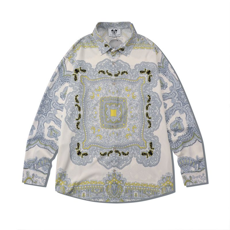 Abbigliamento da uomo high street camicia a maniche lunghe camicia a fiori retrò con stampa completa autunno e inverno cardigan casual da uomo_voghion.com