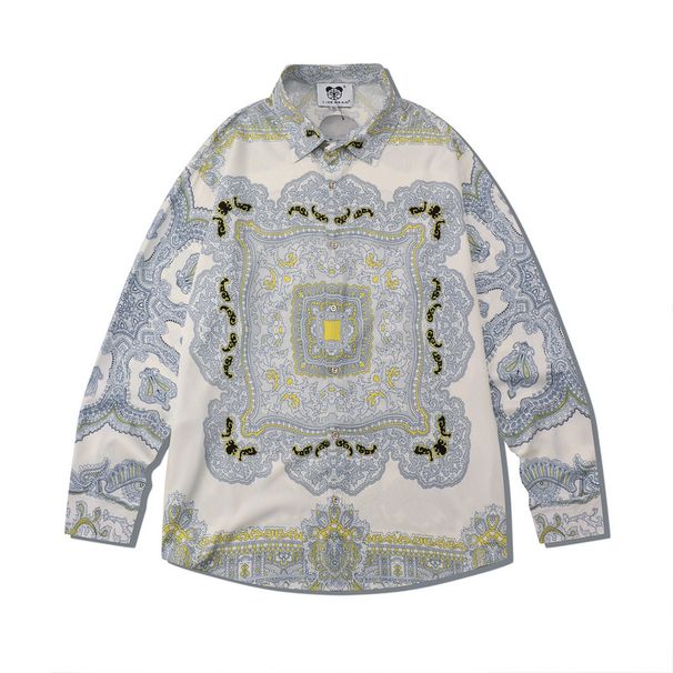 Abbigliamento da uomo high street camicia a maniche lunghe camicia a fiori retrò con stampa completa autunno e inverno cardigan casual da uomo_voghion.com