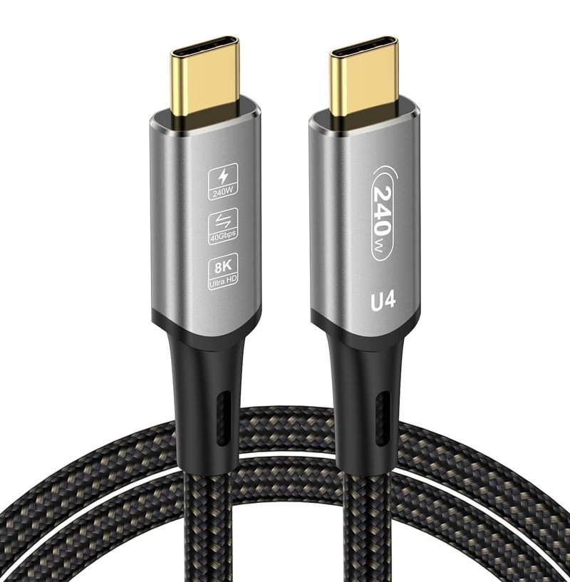 DGHUMEN Thunderbolt 1,5 piedi, 40 Gbps 4 ricarica 240 W, cavo USB C display ad alta definizione 8K, adatto per iPhone_voghion.com
