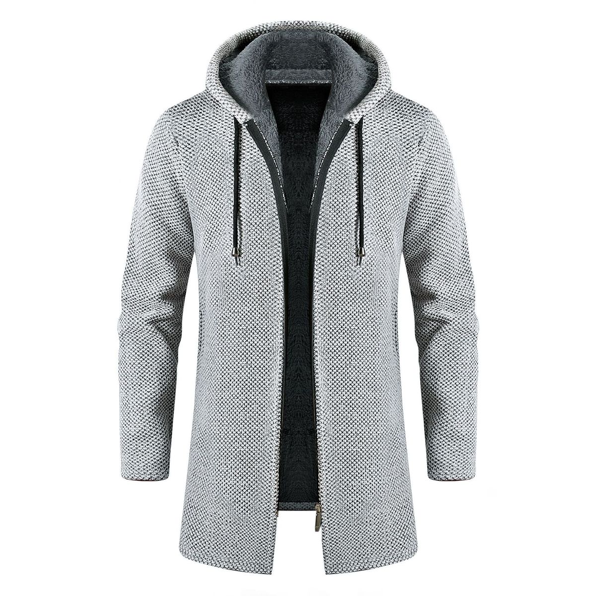 Χειμερινό ανδρικό μάλλινο παλτό από μεσαία έως μακριά λεπτή εφαρμογή, παλτό Windbreaker_voghion.com