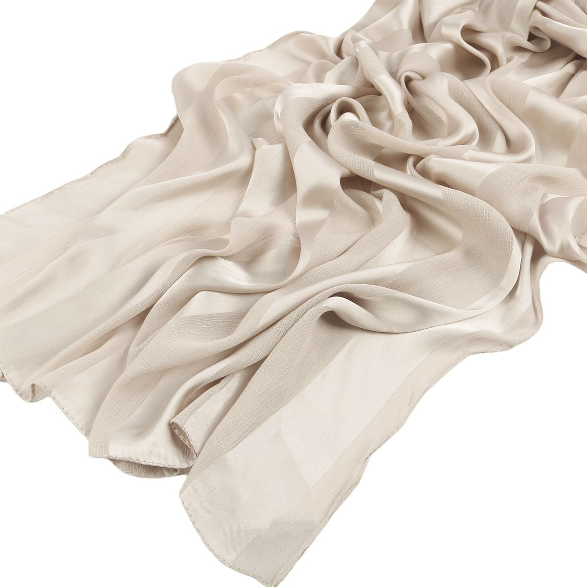 Women's Scarves New Women's Headscarf Shawl Pleated Chiffon With Stripes Natural Wrinkle Middle East Dubai Headscarf Hijab_voghion.com
