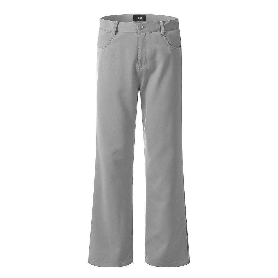 Pantaloni unisex retrò svasati – Pantaloni a gamba larga dal taglio pulito con orlo a strati (93% poliestere, S-XXL, verde salvia/nero)_voghion.com