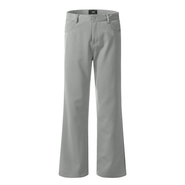 Pantaloni unisex retrò svasati – Pantaloni a gamba larga dal taglio pulito con orlo a strati (93% poliestere, S-XXL, verde salvia/nero)_voghion.com