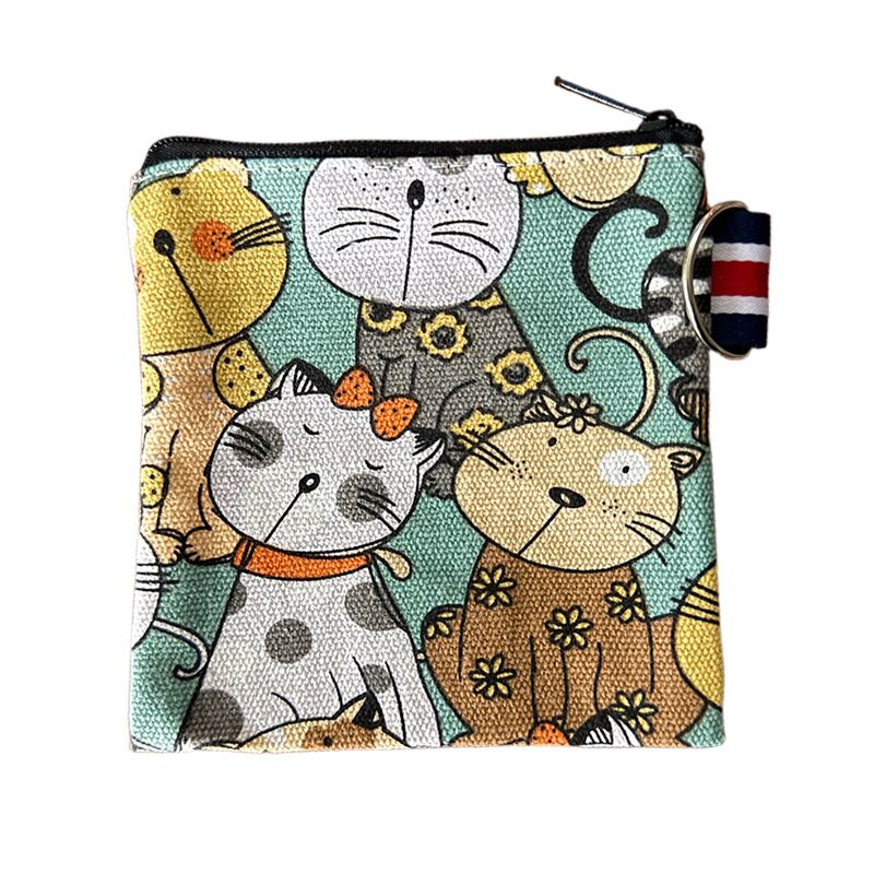 Creatieve Koreaanse stoffen schattige portemonnee cartoon studententas canvas kaarthouder frisse stijl dames muntzak_voghion.com
