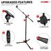 5 Core Microphone Stand Floor Height Adjustable W Extending Telescoping Boom Arm_voghion.com