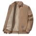 Corduroy men in autumn winter, large size with thick velvet for casual wear, high-quality warm and windproof jacket_voghion.com