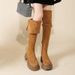 Herbst/Winter Neue Overknee-Stiefel Slim-Fit Wildleder Damen Stil Langbeinige Stiefel mit klobigem Absatz_voghion.com
