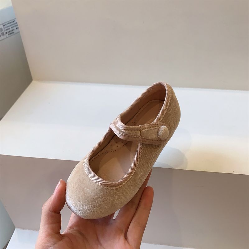 Chaussures pour enfants Chaussures en cuir pour enfants et filles Chaussures d'automne en velours pour bébé Chaussures de princesse Chaussures de grand-mère pour enfants Chaussures simples pour petites filles_voghion.com