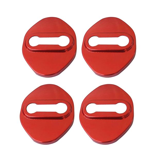 4Pcs Door Lock Protective Buckle Cover Trim Fit for Honda CR-V 2007-2021 2022 2023 Red Carbon Fiber Style 304 Stainless_voghion.com
