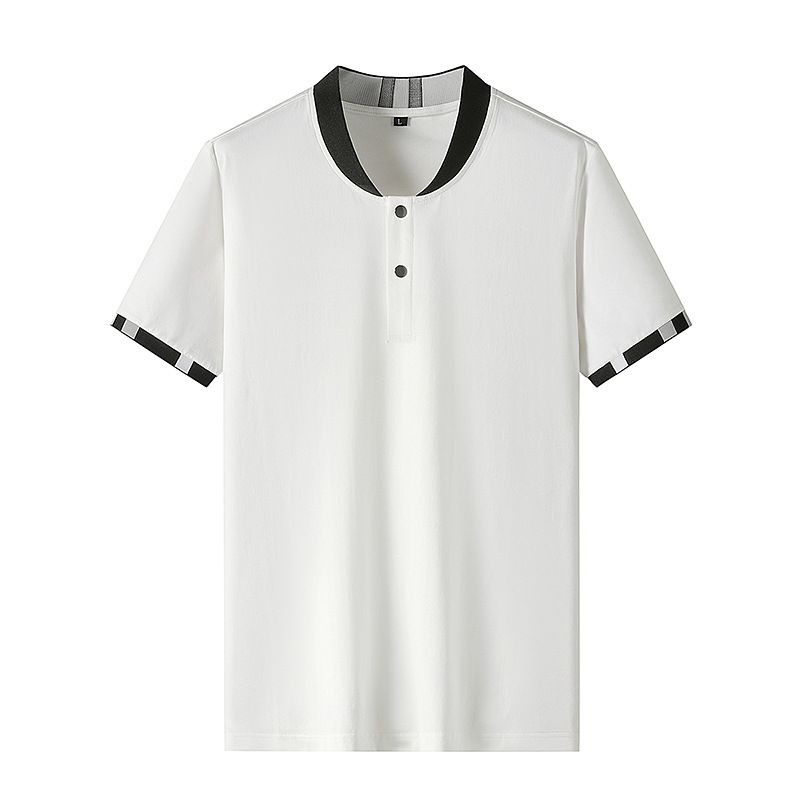 C&J Men's 2023 New Round Neck Short Sleeve T-shirt    Leisure Elastic Short Sleeve_voghion.com