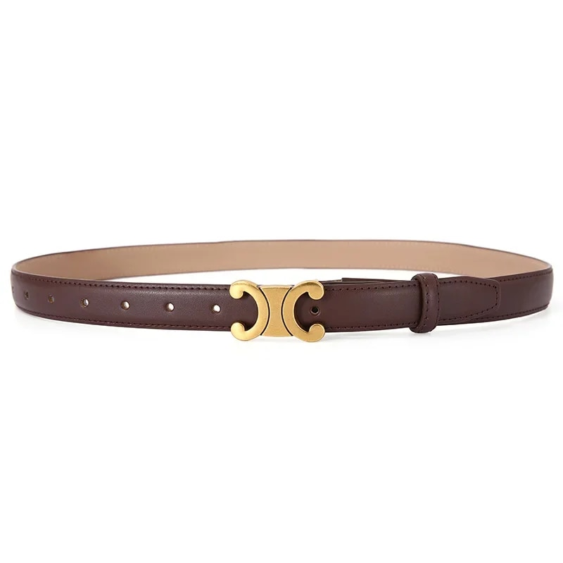 2023 Korean Version Minimalist Women's Leather with Cowhide Matching Sweater Windbreaker Decorative Belt_voghion.com