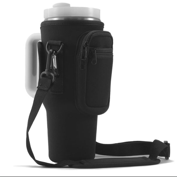 40OZ ice cup holder neoprene crossbody shoulder strap car cup holder large capacity thermos cup holder_voghion.com