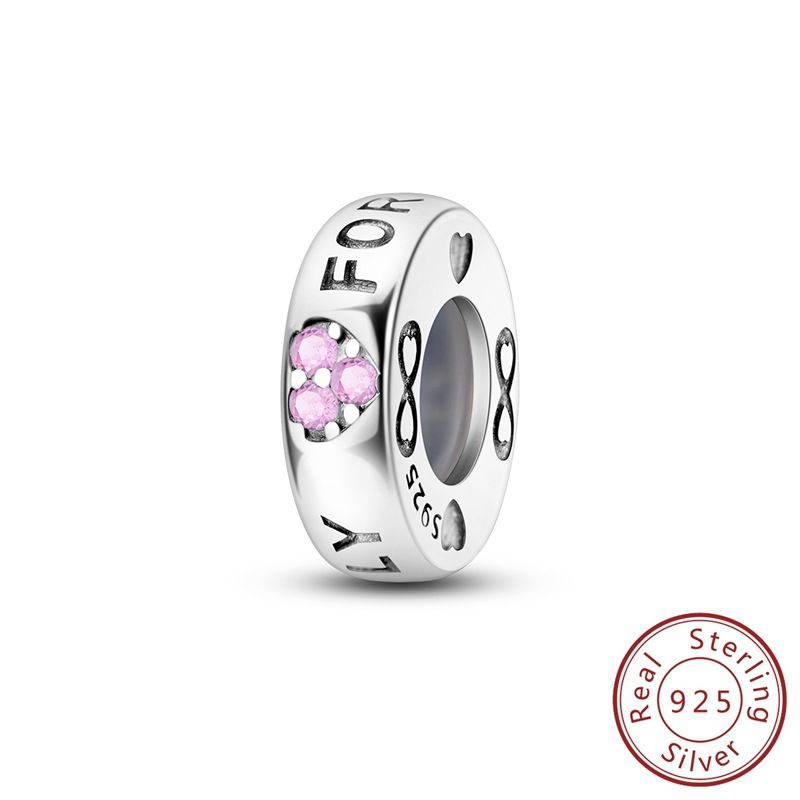 Women's Jewelry 925 Sterling Silver Eternal Heart Shaped Rubber Plug Fixed Clip Positioning Buckle Charm Beaded DIY Jewelry Accessories_voghion.com