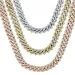 Collana con bracciale in argento con maglie cubane Moissanite Hip Hop VVS all'ingrosso da 8 mm, 10 mm, 12 mm, 14 mm_voghion.com