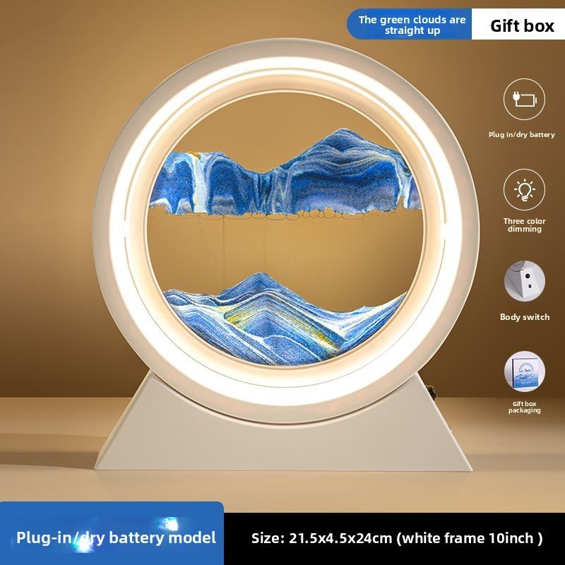 Creatief 3D vloeiend zand kunst zandloper ornament luxe nachtlampje woonkamer tafeldecoratie nieuw huis verjaardagscadeau_voghion.com