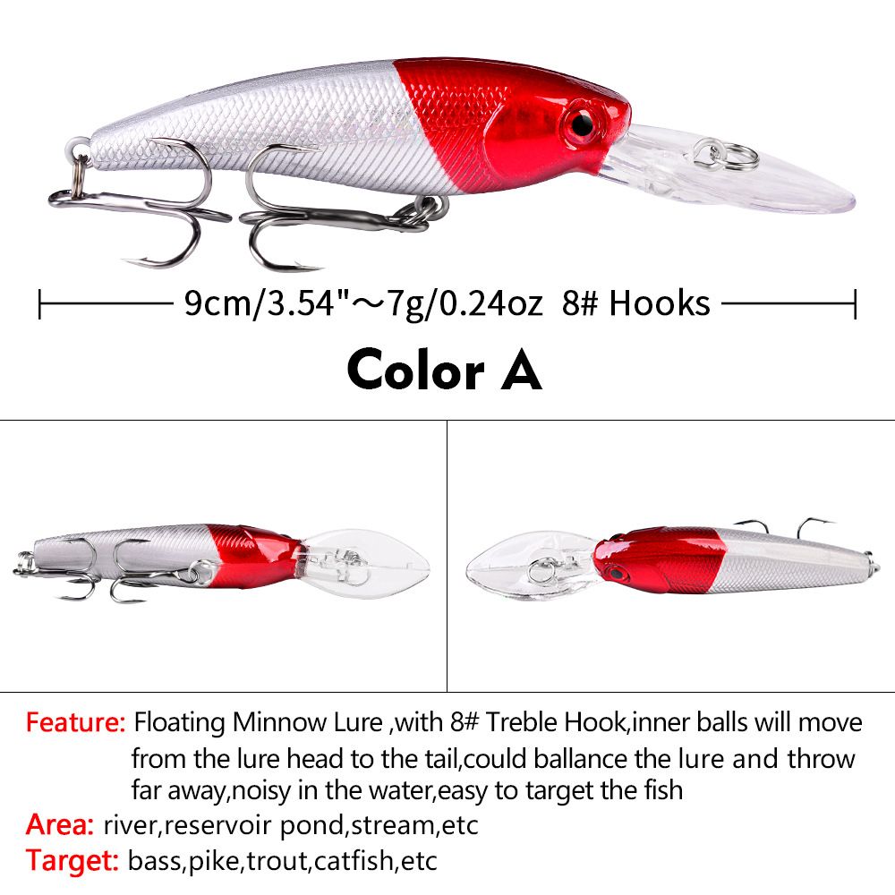 Floating Minnow Plastic Hard 9cm/7g Lure Bionic For Bass And Perch Freshwater Saltwater Fishing Bait_voghion.com