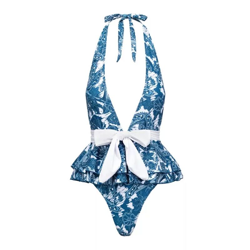 2023 New Sexy One Piece Swimwear Women's Ruffle Edge Swimwear Bikini Beach Skirt_voghion.com