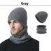 Autunno Inverno Nuovo Uomo Spesso e Sciarpa Esterno Foderato in Pile Caldo Protezione Orecchie Cappello Lavorato a Maglia Due Pezzi Set_voghion.com