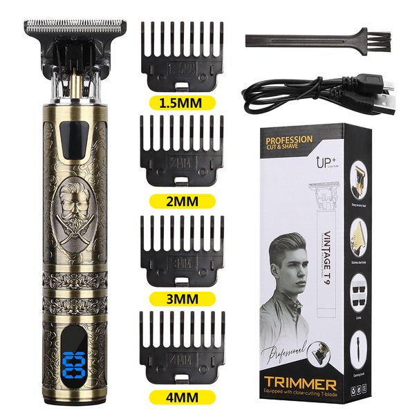Rechargeable electric hair clippers carving gentleman new hair salon home hair clipper T9 oil head hair clipper bald artifact_voghion.com