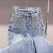 Women's 2024 spring style high quality stretchy starry sky bright diamond super soft denim straight pants_voghion.com