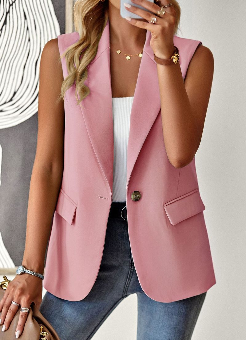 Blazer da donna Diyun 2023 primavera estate ampio ed elegante, senza maniche, gilet_voghion.com
