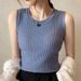 Women's inner layer in summer and as outer layer, tight-fitting short style with small camisole, ice silk thin knitted sweater sleeveless top_voghion.com