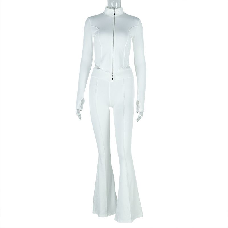 Milchseide-Trainingsanzug-Set mit Reißverschluss – Oversize-Streetwear (S-L, Weiß/Schwarz)_voghion.com