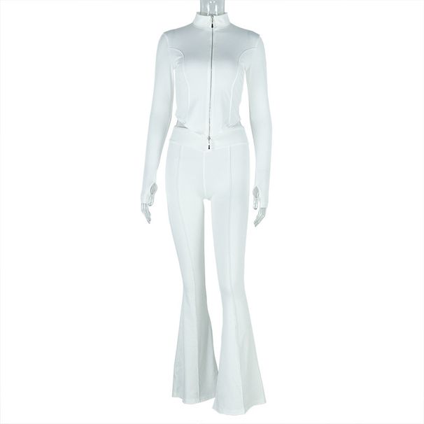 Milchseide-Trainingsanzug-Set mit Reißverschluss – Oversize-Streetwear (S-L, Weiß/Schwarz)_voghion.com