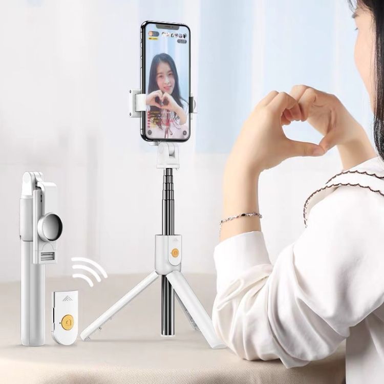 Music Festival Portable Tripod with Wireless Remote 3 in 1 Extendable Selfie Stick Phone Holder for iPhone Smartphone_voghion.com