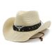 Cappello di paglia unisex con testa di mucca, cappello a cilindro da cowboy occidentale, cappello di paglia etnico pieghevole_voghion.com