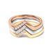 14K Gold 1/4 Cttw Diamond Geometrical Chevron V Stackable Band Ring Set (G-H Color, SI1-SI2 Clarity) - Size 7_voghion.com