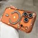 NEW Orange Luxury Sparkle Diamond Transparent Magnetic Case For IPhone 17 16 15 14 13 ProMax 17Air Full Lens Coverage Soft Cover_voghion.com