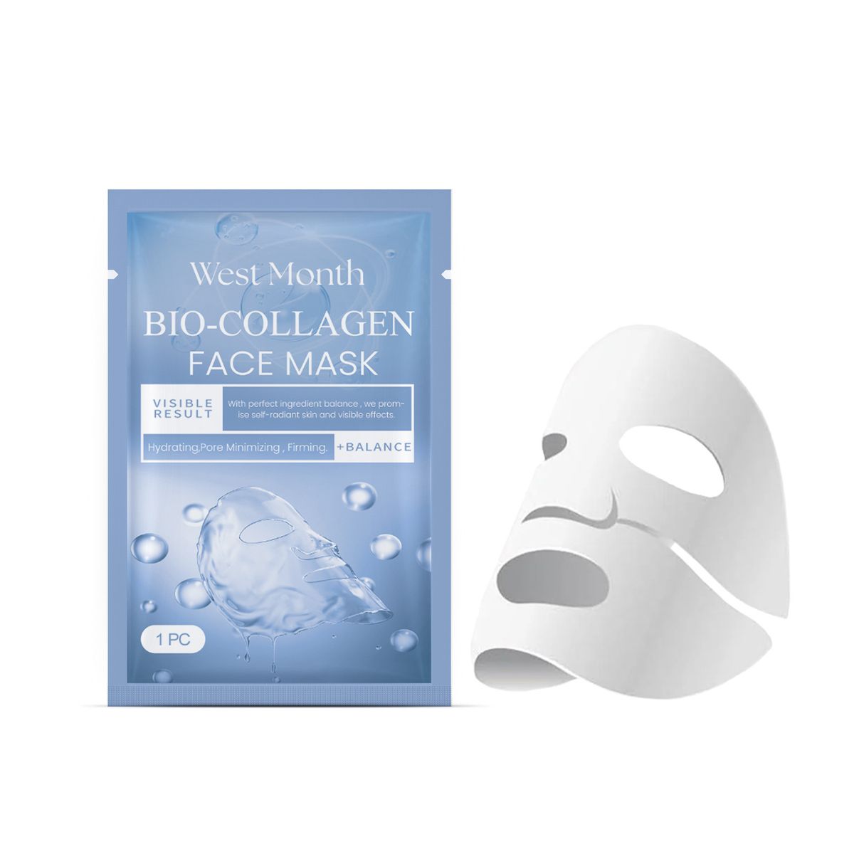 West month collagen can deeply moisturize, firm brighten skin, and moisturize facial mask_voghion.com